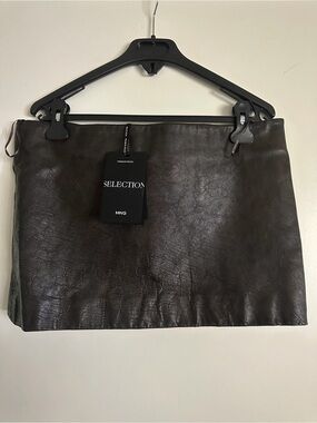 Mango Brown Leather Mini Skirt